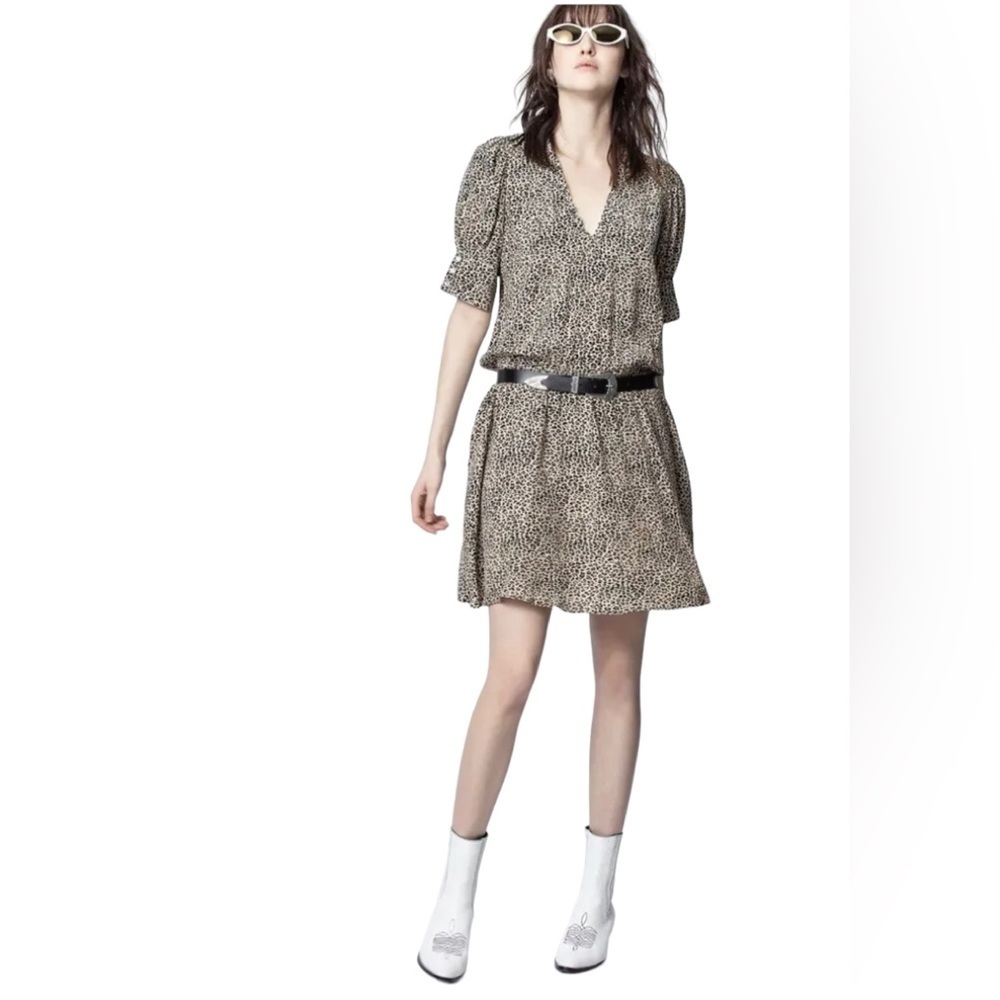 Zadig & Voltaire - Russel Leopard Print Mini Dress Sz L